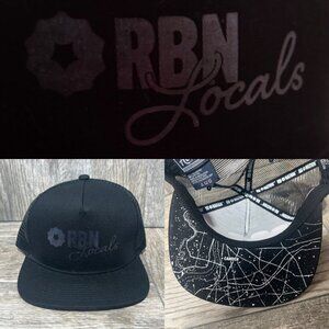 Rust Belt Nation Local Camden Black Foil Snapback Trucker Hat Mesh RBN NWOT
